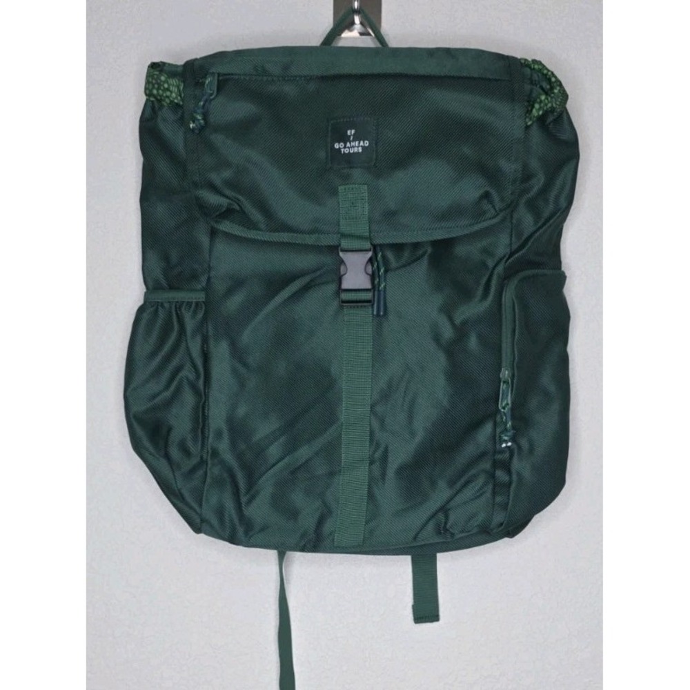 New Go Ahead Tours EF Green Backpack Buckle Closure 5 Pockets Rucksack Travel
